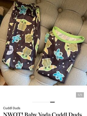 NWOT! Kids Cuddl Duds ‘Baby Yoda’ Star Wars Two-Piece Pajama Set